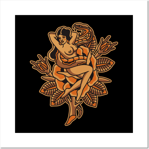 Traditional tattoo t-shirt Wall Art by Abrom Rose